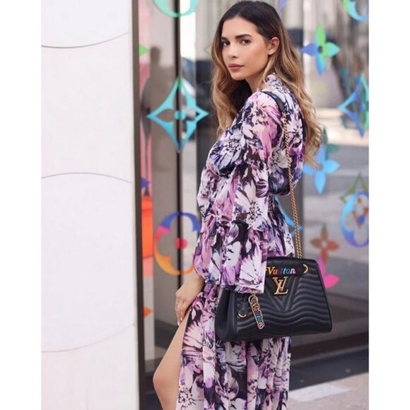 💕MISA LOS ANGELES💕 Merce Dress ~ Purple Floral Print Large EUC - Picture 8 of 12